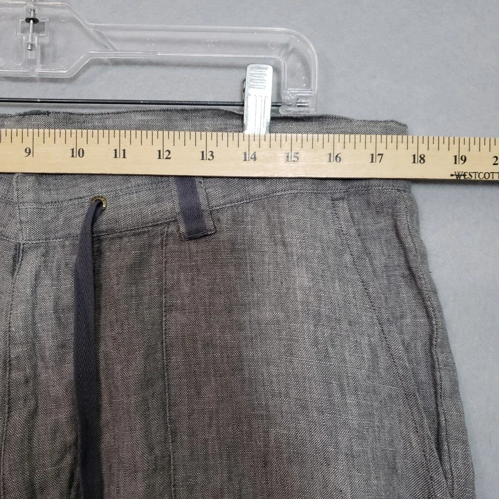 Madda Fella Mens M Linen Pants Gray Drawstring Beach Casual Minimalist Coastal